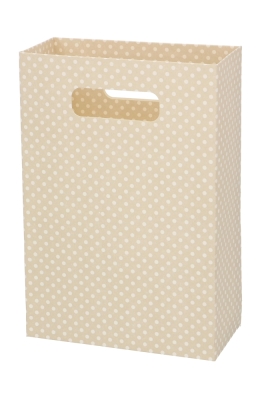Kadotasje Luigi Karton Taupe Met Stippen 16x8x23cm 10stuks