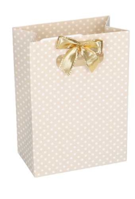 Kadotasje Luigi Karton Taupe Met Stippen 12.5x7x18cm 10stuks