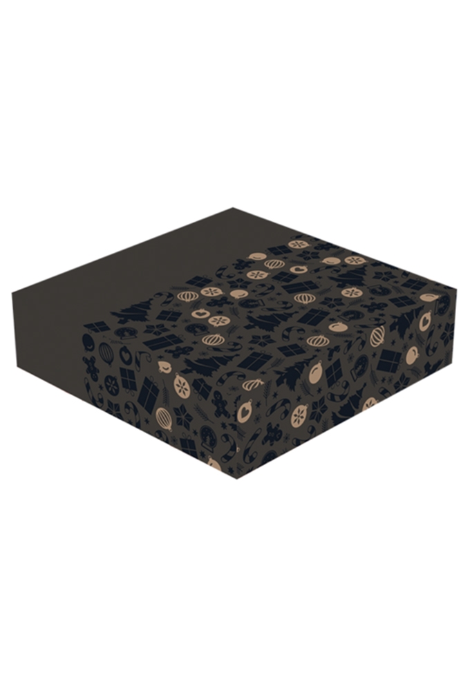 Kransdoos Xmas Black 1 Pond 22.7x22.7x6cm 100stuks