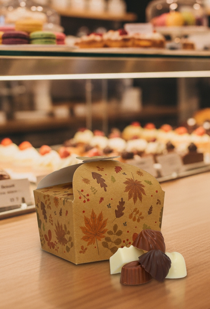 Bonbondoosjes Todi Kraft Herfstblaadjes 250gram 9.5x7.5x6cm 25stuks