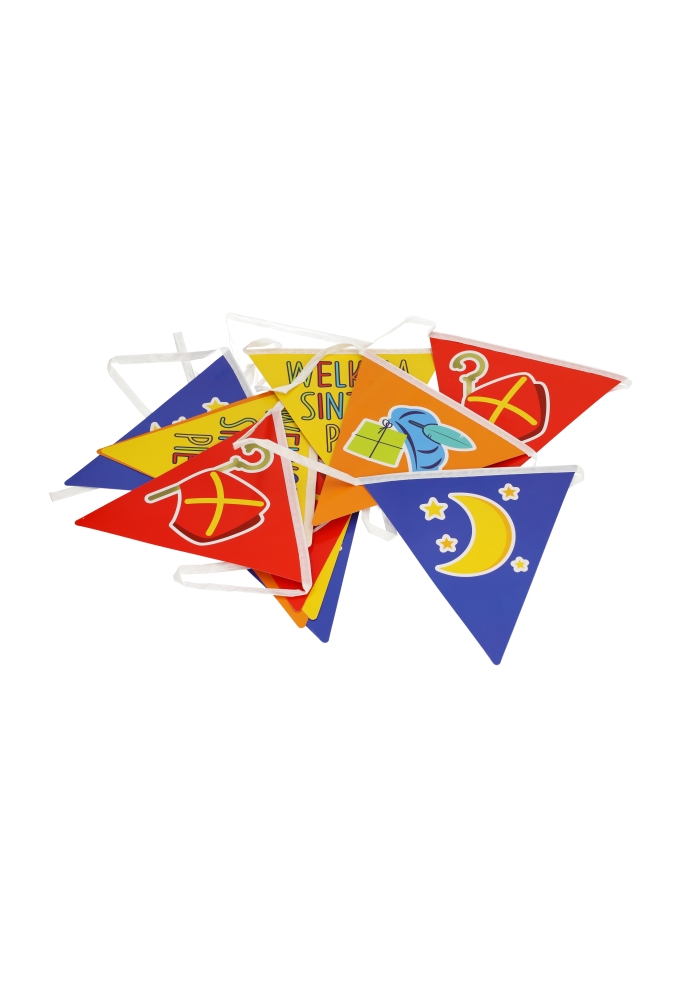 Vlaggenlijn Welkom Sinterklaas Papier 12 vlaggetjes lengte 6 meter