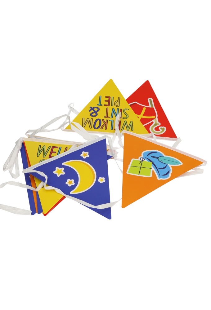 Vlaggenlijn Welkom Sinterklaas Papier 12 vlaggetjes lengte 6 meter
