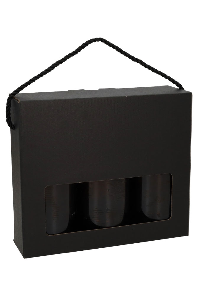 Bierverpakking Zwart Bier 3 flesjes Dikbuik FSC® 50stuks