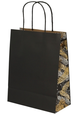 Kersttasjes Xmas Tree Black Met handgreep & Venster 22x11x28cm 12stuks Kersttasjes Xmas Tree Black Met handgreep & Venster 22x11x28cm 12stuks