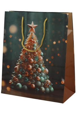 Kersttasjes Medium Golden Moments 26.5x13.5x32.5cm 12stuks