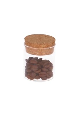 Glazen Potje Rond Recht Model Kesara Met Kurkje 4.5x5cm 11stuks