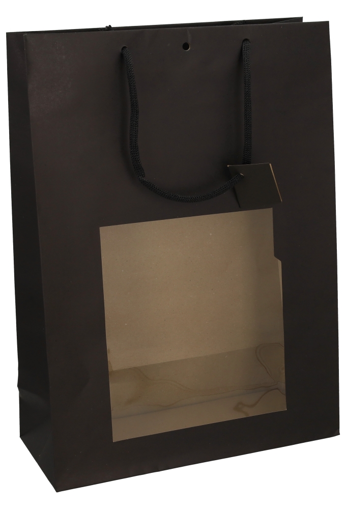 Kadotasjes Lenno Met Koord & Venster Zwart 33x14x45.7cm 10stuks