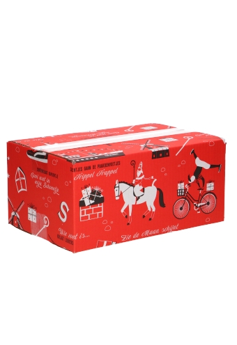 AKTIE Sintdozen Zie de Maan Schijnt Door de Bomen Rood 31x21x14cm 15st