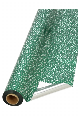 Kerstfolie Groen & Little stars 70cm x 50 meter