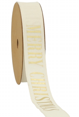 Kadolint Merry Christmas Creme & Goud 25mm x 10meter