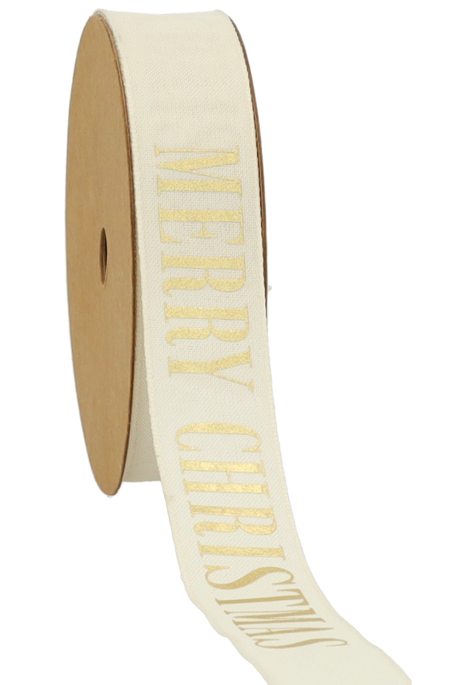 Kadolint Merry Christmas Creme & Goud 25mm x 10meter