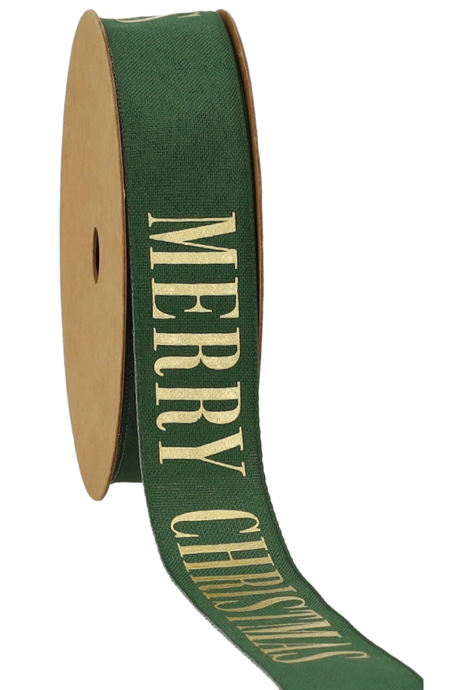 Kadolint Merry Christmas Groen &  Goud 25mm x 10meter