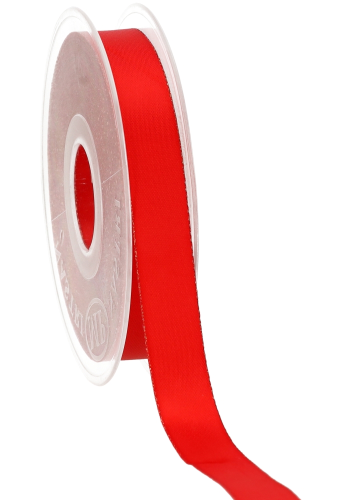 Kadolint Satijn Dubbel Rood & Goud 15mm x 20 meter