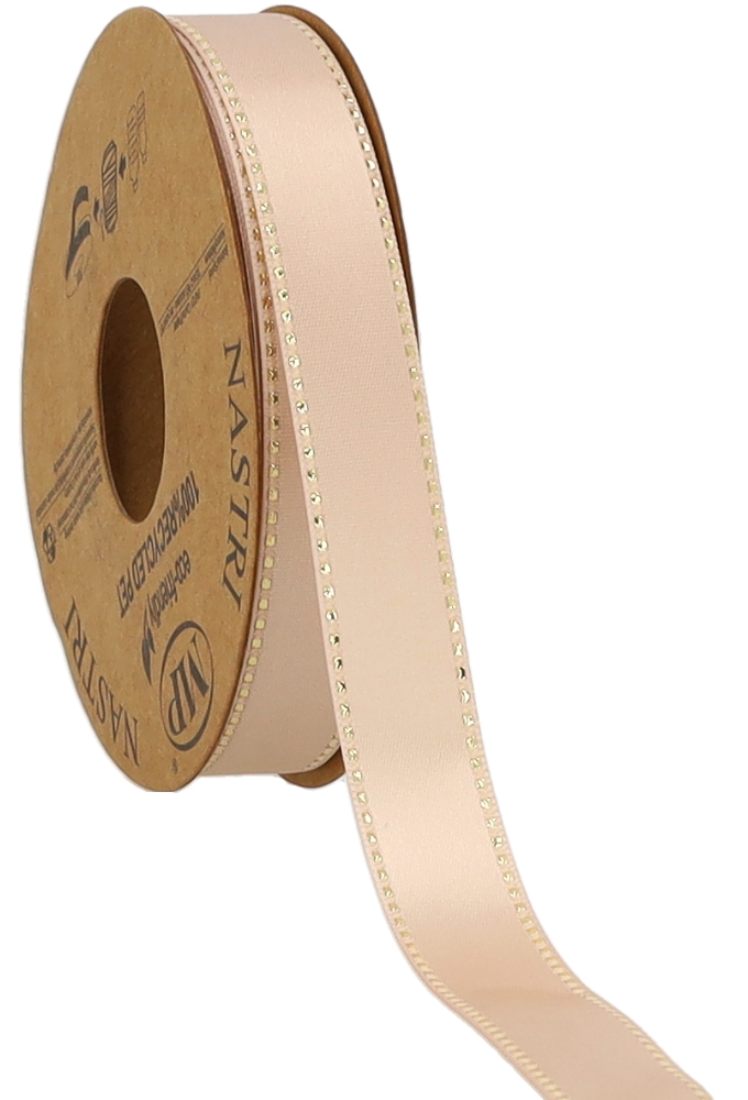 Kadolint Satijn Dubbel Recycled Pet Rose & Goud 15mm x 20 meter