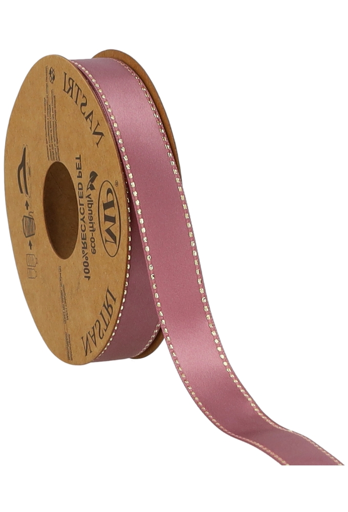 Kadolint Satijn Dubbel Recycled Pet Orchid & Goud 15mm x 20 meter