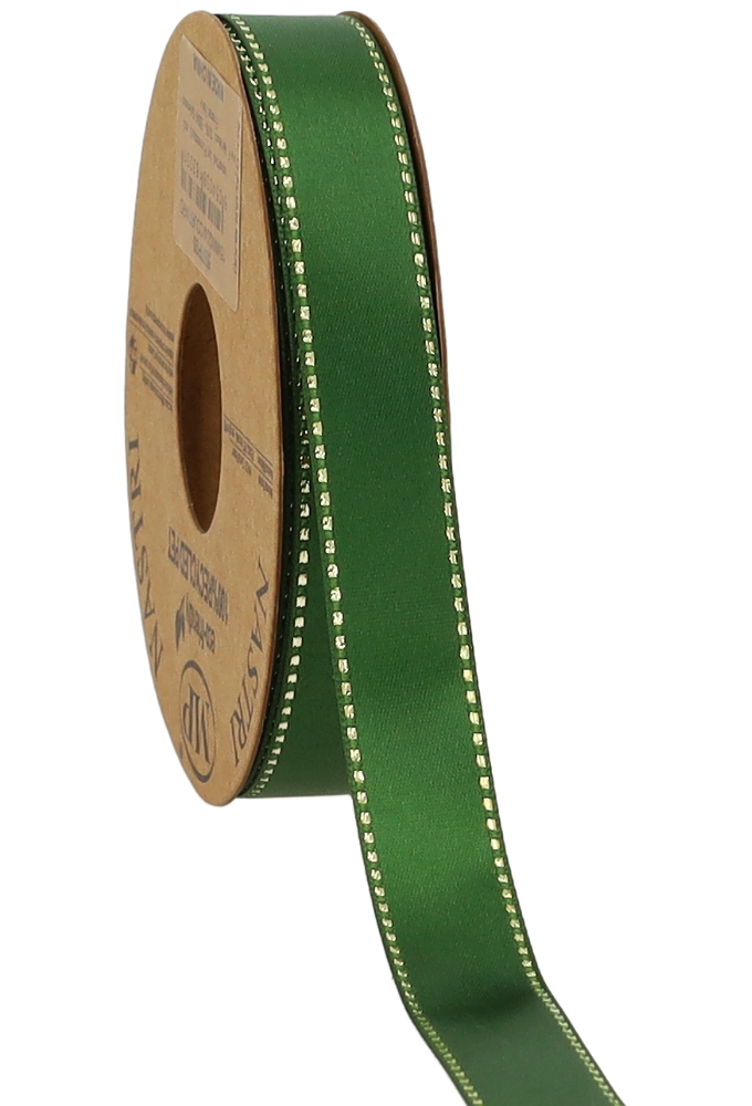 Kadolint Satijn Dubbel Recycled Pet Groen & Goud 15mm x 20 meter