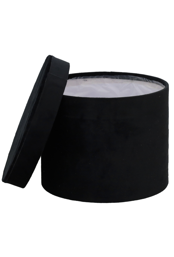 LUXE KANT & KLARE Flowerbox Latemar Suede Black Rond Set van 3 stuks