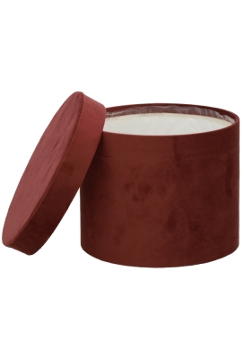 LUXE KANT & KLARE Flowerbox Latemar Suede Bordeaux Rond Set van 3stuks LUXE KANT & KLARE Flowerbox Latemar Suede Bordeaux Rond Set van 3stuks