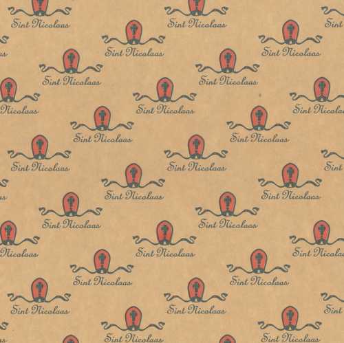 Kadopapier Consumentenrollen Kraft Sint Nicolaas 50cm x 2meter 1stuk