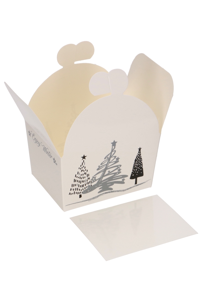 Bonbondoosjes Enjoy Winter 500gr Vlindersluiting 11.5x9x7cm 16stuks