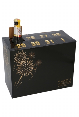Bierverpakking Advents Merry Christmas New Year 30.8x15.4x24cm 13stuks