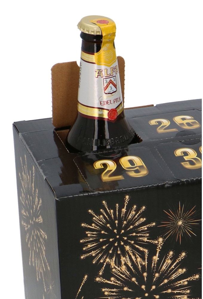 Bierverpakking Advents Merry Christmas New Year 30.8x15.4x24cm 13stuks