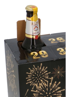 Bierverpakking Advents Merry Christmas New Year 30.8x15.4x24cm 13stuks