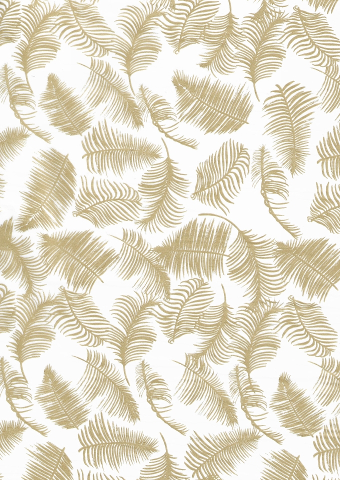 Zijdevloei - Vloeipapier Bedrukt Veren Goud 50x70cm 500vellen 28gram