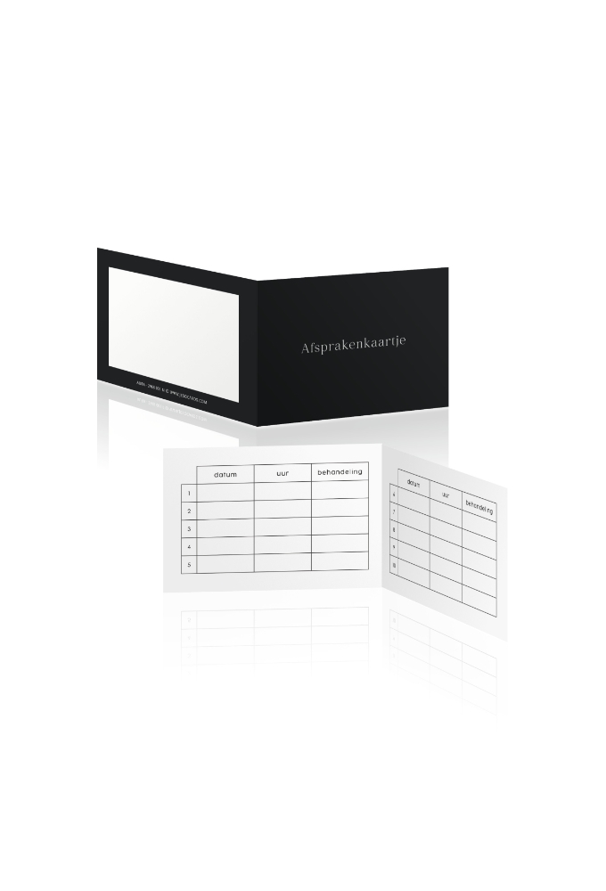 Afsprakenkaartjes Aura Black 17.5x5cm 50stuks