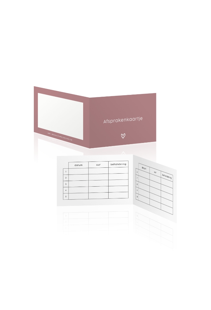 Afsprakenkaartjes Aura Old pink 17.5x5cm 50stuks