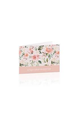 Afsprakenkaartjes Aura Pink roses 17.5x5cm 50stuks