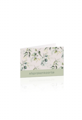 Afsprakenkaartjes Aura Green leaves 17.5x5cm 50stuks
