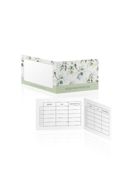 Afsprakenkaartjes Aura Green leaves 17.5x5cm 50stuks