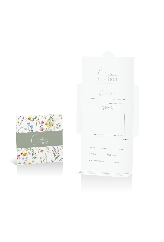 Kadobon + Cadeau Envelop Carrera Spring wildflowers 12x12x1.5cm 10st