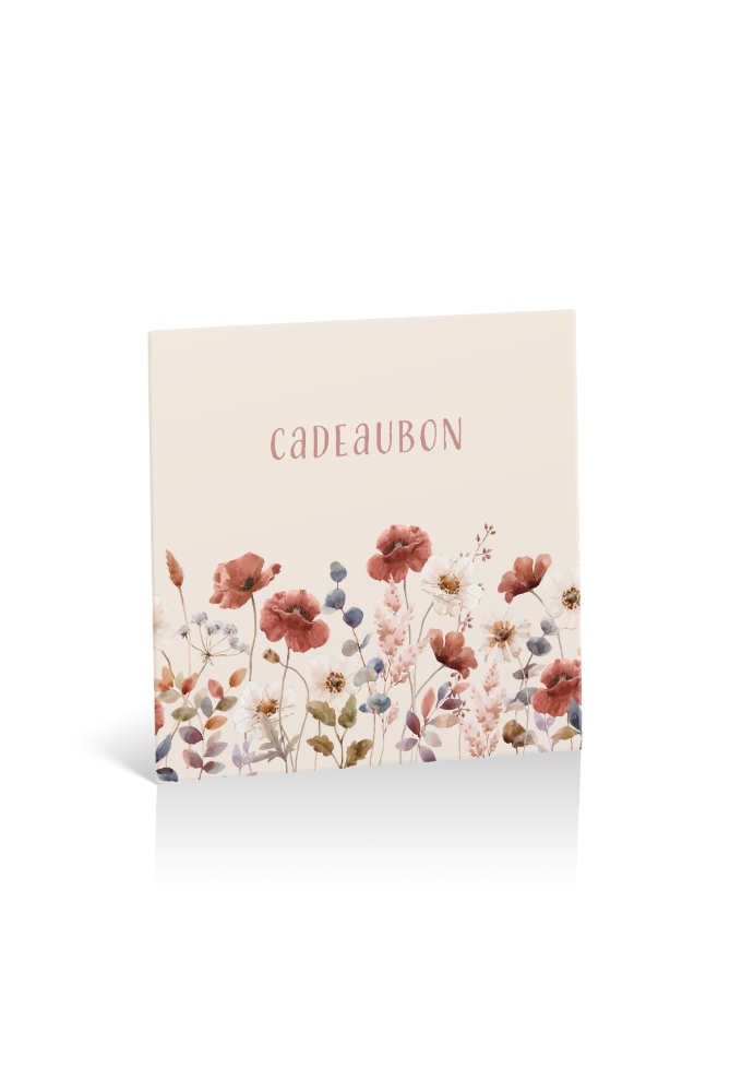 Kadobon + Cadeau Envelop Carrers Autumn wildflowers 12x12x1.5cm 10st