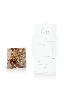 Kadobon + Cadeau Envelop Carrera Golden rose 12x12x1.5cm 10stuks