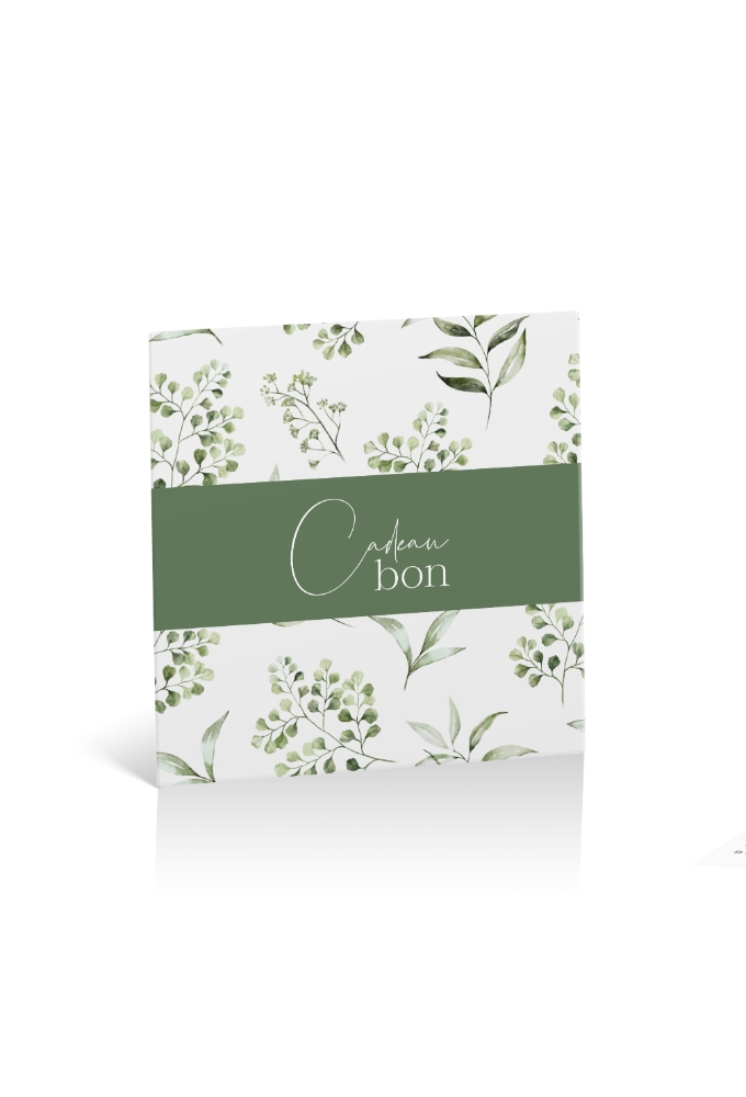 Kadobon + Cadeau Envelop Carrera Green leaves 12x12x1.5cm 10stuks