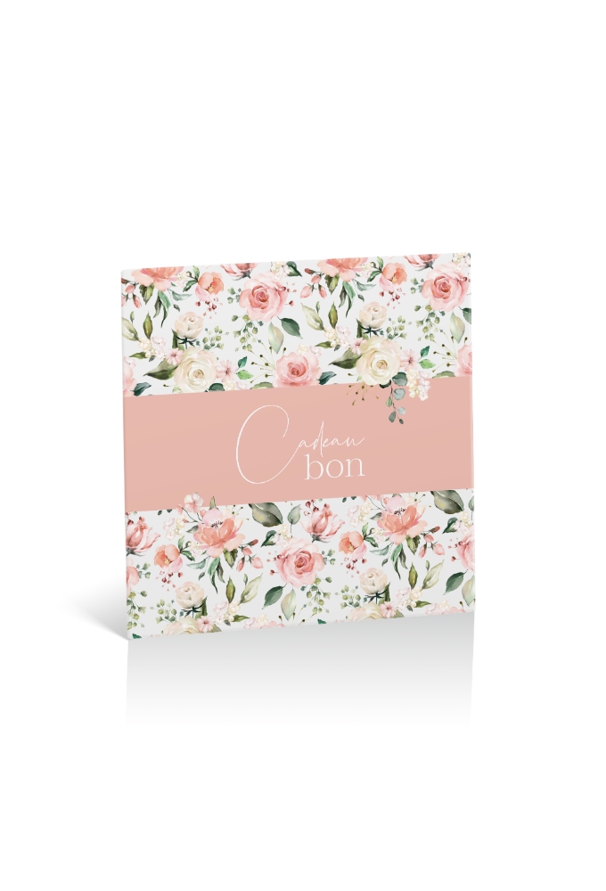 Kadobon + Cadeau Envelop Carrera Pink roses 12x12x1.5cm 10stuks