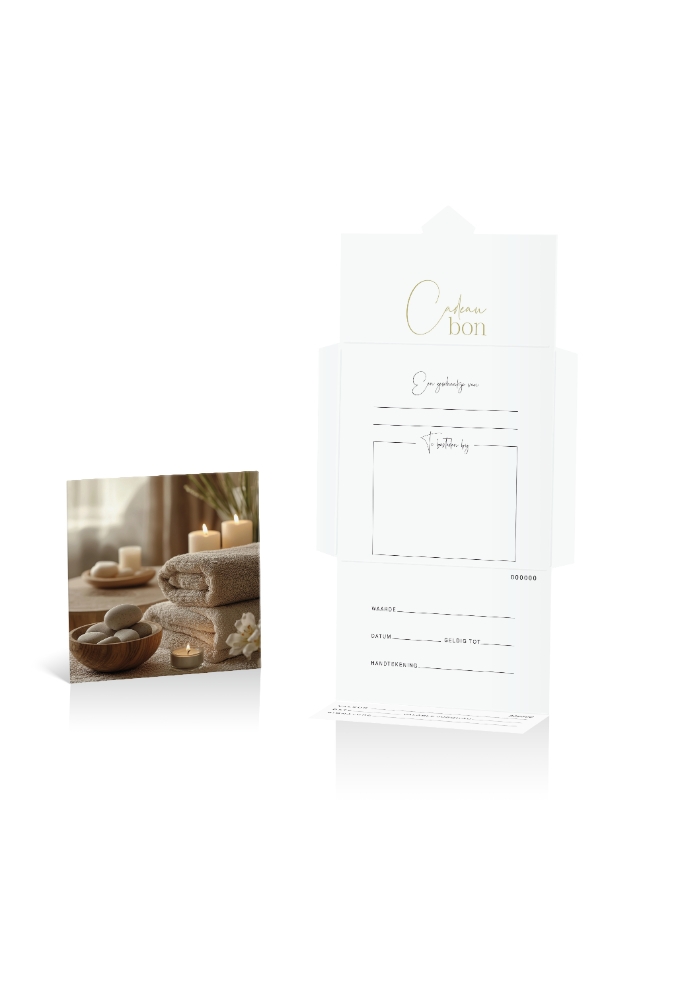 Kadobon + Cadeau Envelop Carrera Creme zen 12x12x1.5cm 10stuks