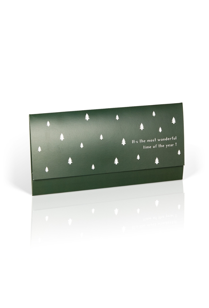 Kadobon + Cadeau Envelop Green Tree wonderful 21.5x10.5cm 10 stuks