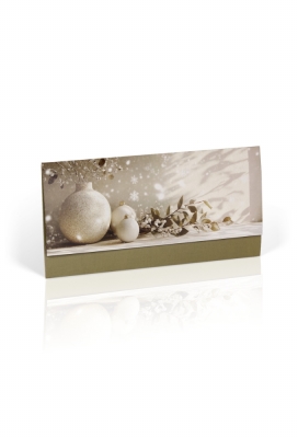Kadobon + Cadeau Envelop Creme Christmas deco 21.5x10.5cm 10 stuks