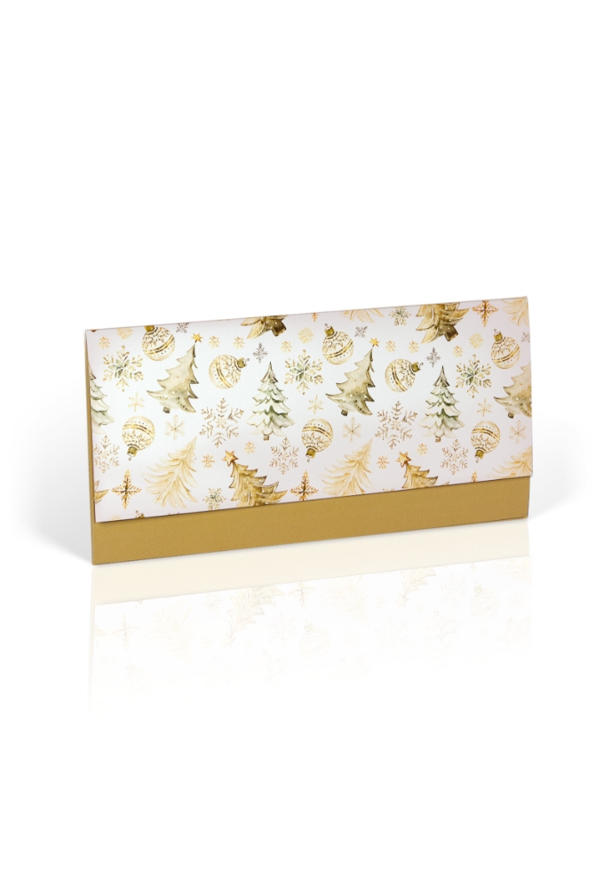 Kadobon + Cadeau Envelop Gold Christmas deco 21.5x10.5cm 10 stuks