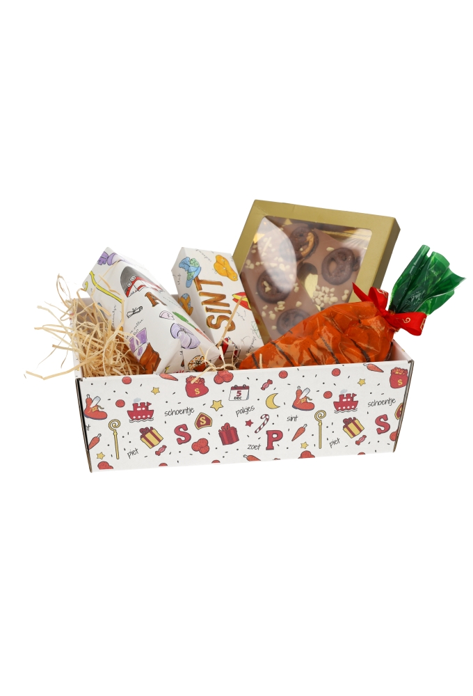 Geschenkdozen Korf Sinterklaas 23x17x8cm 10stuks