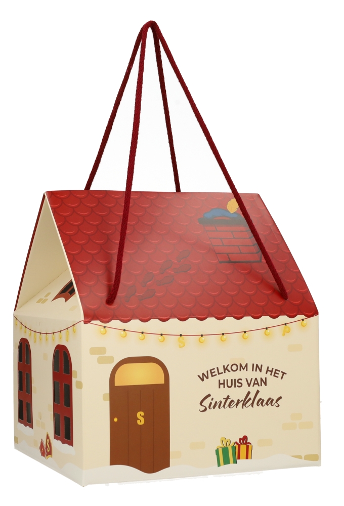 Sintgeschenkdoos Sinterklaas Huis & Koord 24.5x24.5x15cm 10stuks