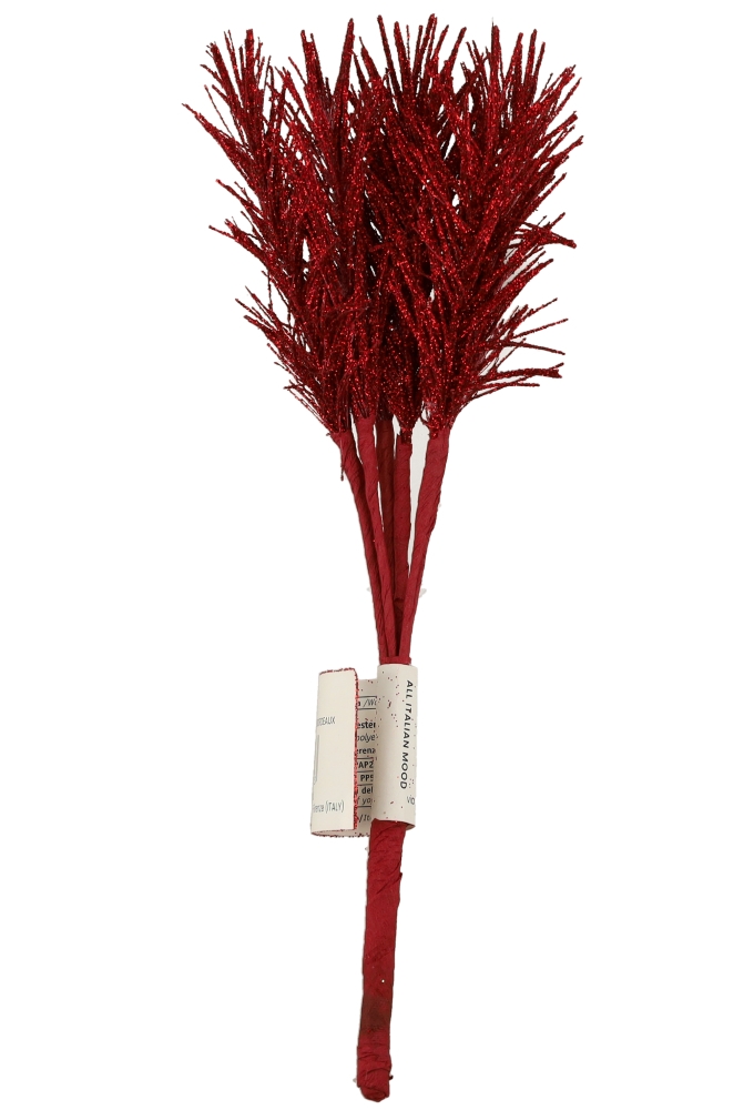 Kado Decoratie Glitter Leaves Rood 16cm 72stuks