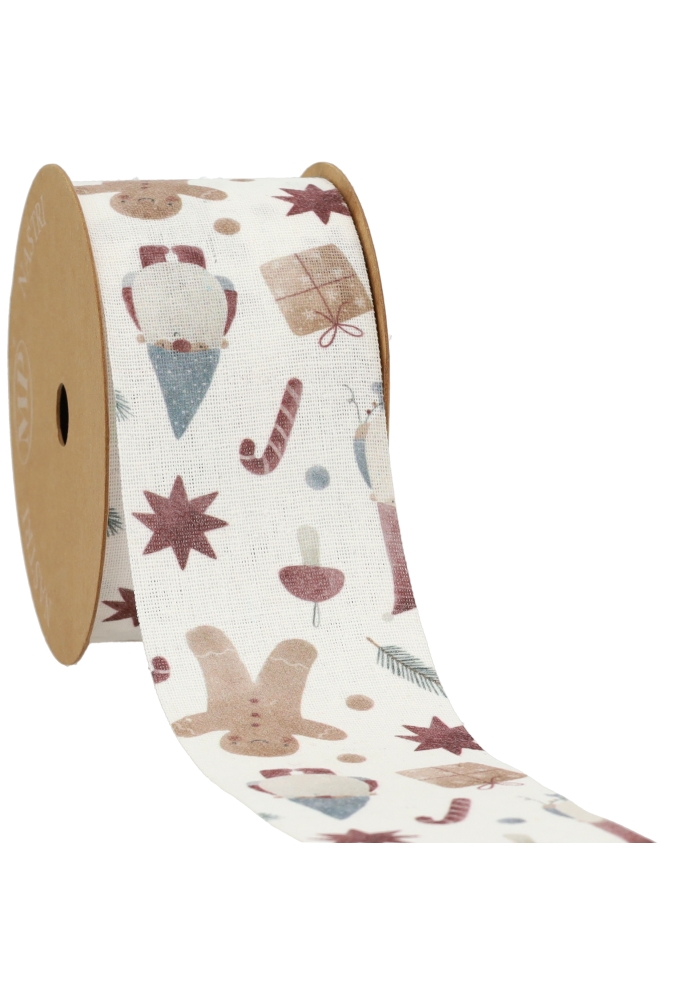 Luxe Kadolint Winter Wonderland met IJzerdraad 63mm x 10meter Luxe Kadolint Winter Wonderland met IJzerdraad 63mm x 10meter