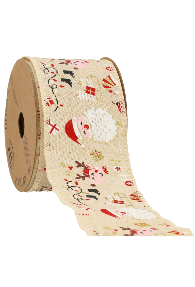 Luxe Kadolint Christmas Figures Beige met IJzerdraad 63mm x 10meter