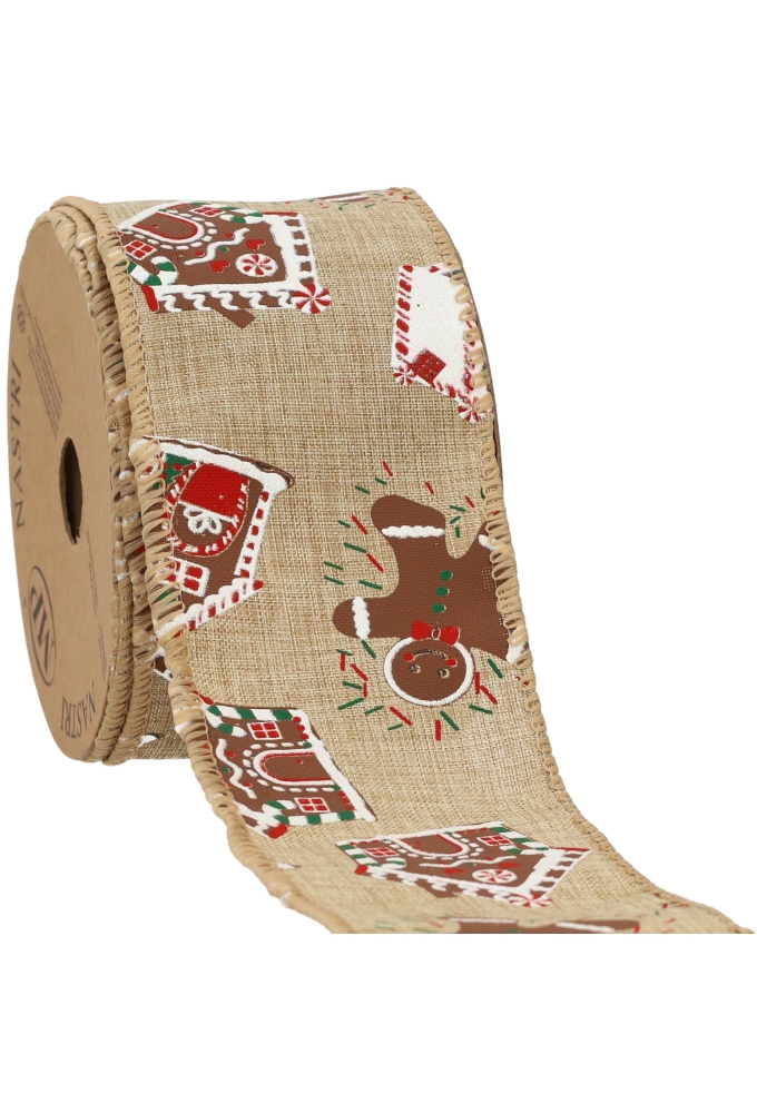 Luxe Kadolint Gingerbread met IJzerdraad 63mm x 10meter