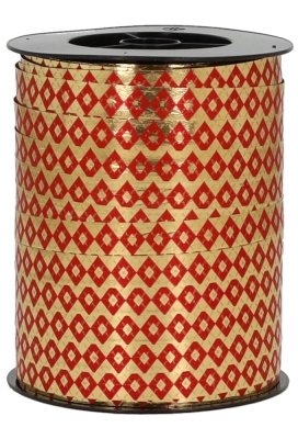 Krullint Diamond Rood & Goud 10mm x 250meter