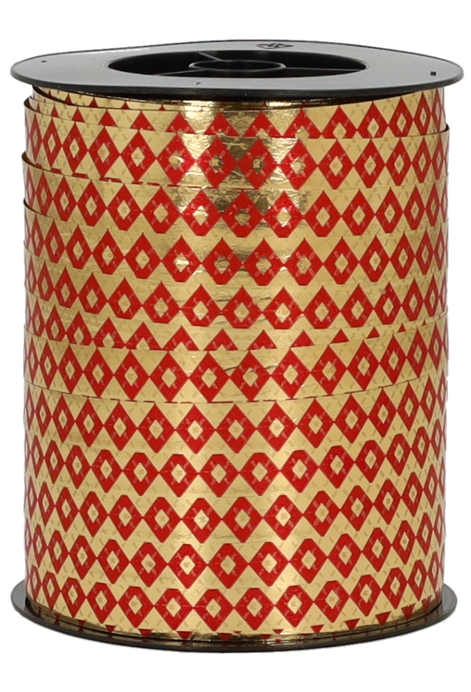 Krullint Diamond Rood & Goud 10mm x 250meter
